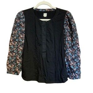 La Vie By Rebecca Taylor Womens Size Small Multicolor Floral Sleeves Blouse